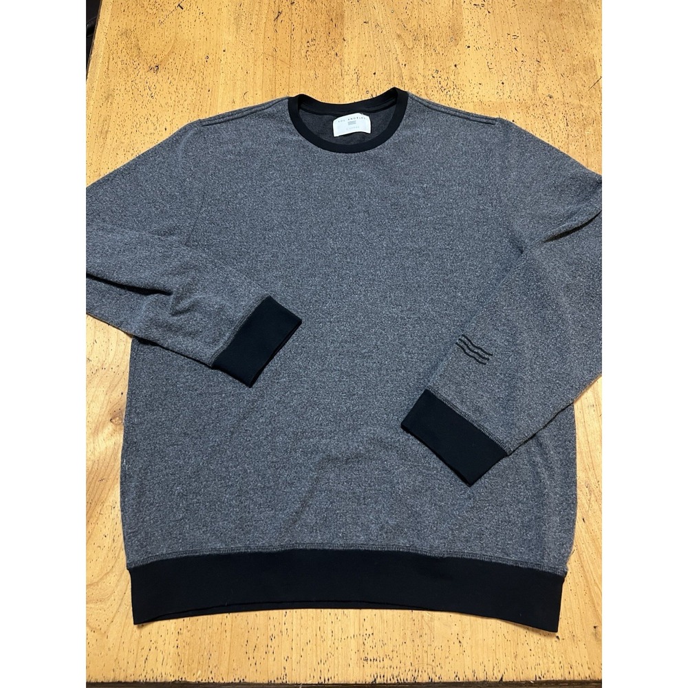 SOL ANGELES Men's Fleece Long Sleeve Crew‎ Neck Pullover Top Slate Gray X Large